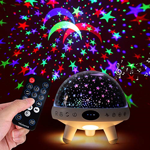 Star Projector Night Light Baby Rotating with Music White Noise Sound