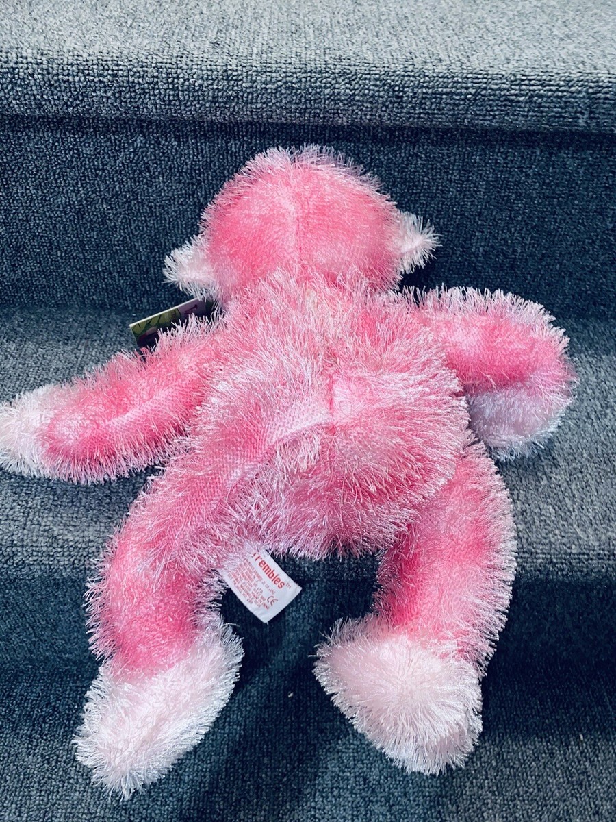 16” TREMBLES RUSS BERRIE Pink Fur Large LAUGHING MONKEY Plush
