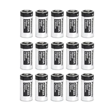 Panasonic CR123A 3V Industrial Lithium Batteries Silver/Black (15 Pack)+Tracking