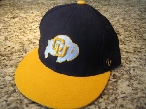 Vintage Zephyr Colorado Buffaloes fitted 7 Black Yellow hat cap stitched logo - Picture 4 of 8