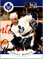 1990 -Daniel Marois- Pro Set Autograph/Signed/Auto Hockey Card #284 Maple Leafs