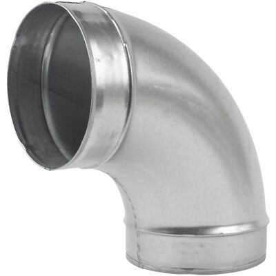 90 Degree 6 Inch Elbow Bend Duct Connector Galvanized Steel Round Vent Adapter
