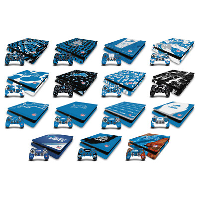 OFFIZIELLE NFL DETROIT LIONS VINYL SKIN DECAL FOR PS4 SLIM CONSOLE & CONTROLLER
