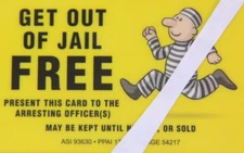 'GET OUT OF JAIL FREE' PLASTIC CARD