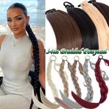 DE Wrap Zopf Pferdeschwanz Haarverlängerung Lang Ponytail Wie Echt Dick Haarteil