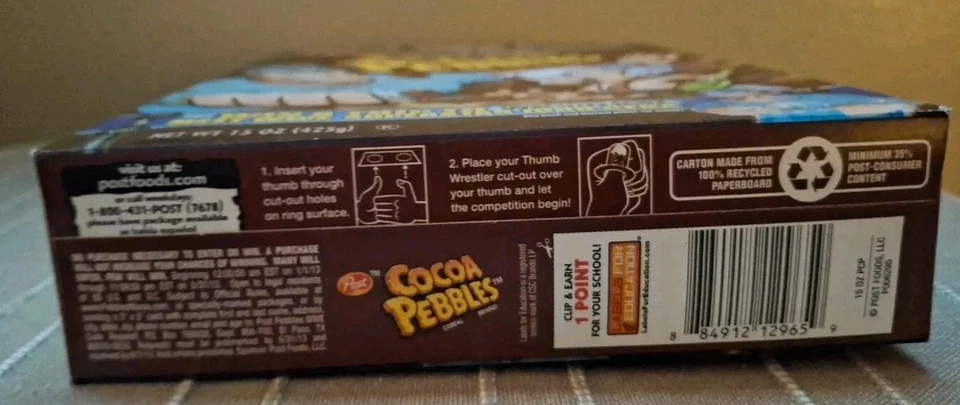 Caja de cereales guijarros de cacao con John Cena 2013 ¡Nueva sin abrir! Foto 4 de 4