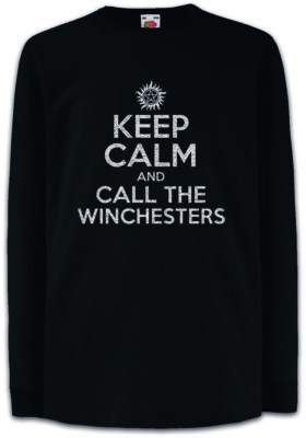 Keep Calm And Call The Winchesters Kinder Langarm T-Shirt Supernatural Fun