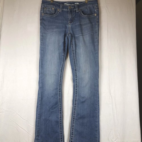 Seven7 Jeans SZ 10 Slim Boot Embellished Distressed