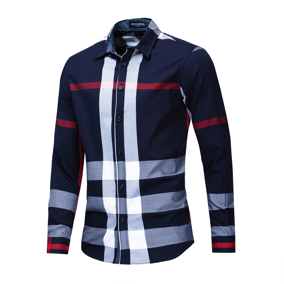 Luxury Solid Pocket Men Shirts Shirt Social Party Dress Shirt Men Clothing