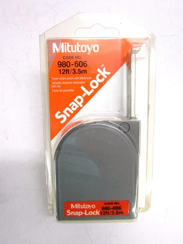 NEW! MITUTOYO 12' / 3.5m SNAP-LOCK TAPE MEASURE, 980-606