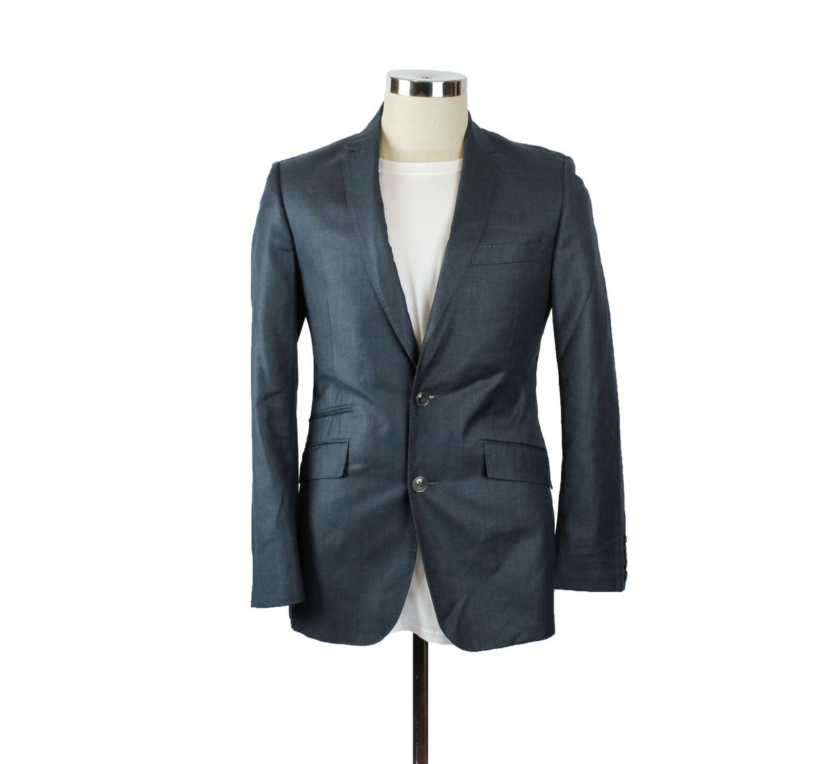 Urban Uptown Blazer 36R Shiny Slate Blue Gray Sports Coat Suit 