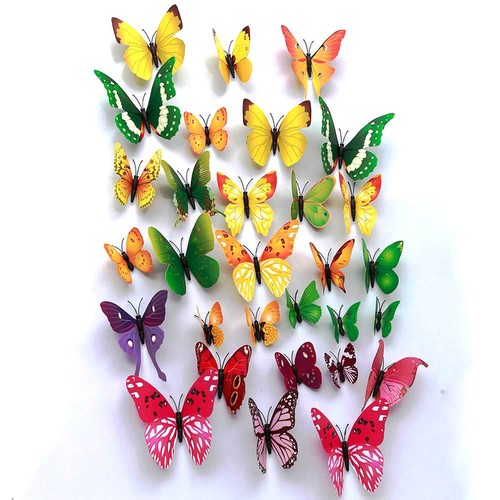 12 x 3D Butterfly Wall Stickers Home Decor Room Decoration Sticker Bedroom Girl - Picture 5 of 26