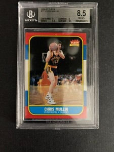 1986 FLEER BASKETBALL SET BREAK # 77 CHRIS MULLIN ROOKIE BGS 8.5 NM-MINT+