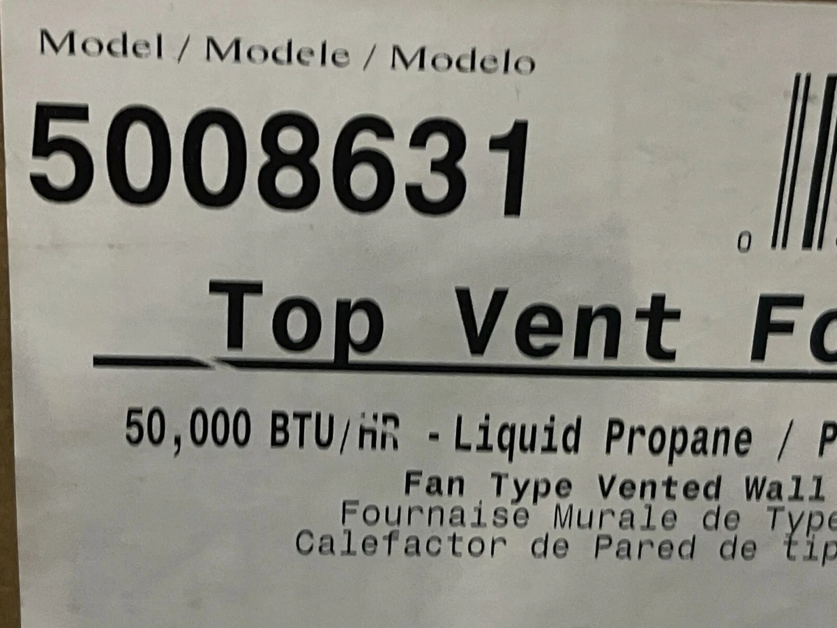 Williams 5008631 Propane LP Wall vented heater furnace 50,000 BTU | eBay