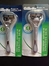 2x Gillette Fusion Proglide Sensitive Skin Razor 5 Blades, Precision Trimmer