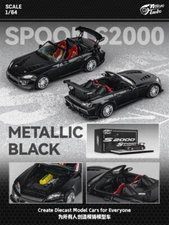 Micro Turbo 1:64 S2000 Spoon Metallic Black Diecast Model Car