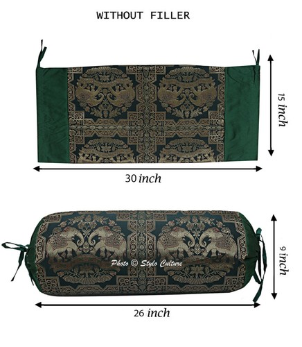 Bohemian Indian Bolster Pillow Cover Yoga Tube Pillow Cylinder Neck Roll Cushion - Picture 25 of 71