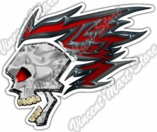Flaming Skull Biker Bike Motorcycle Gothic Car Bumper Vinyl Sticker Decal 4.6"