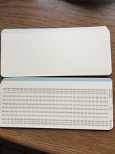 IBM Lochkarten Gru&szlig;karte Ziffernkarte Nr. 5 blauer Rand - Rarit&auml;t  Notizzettel