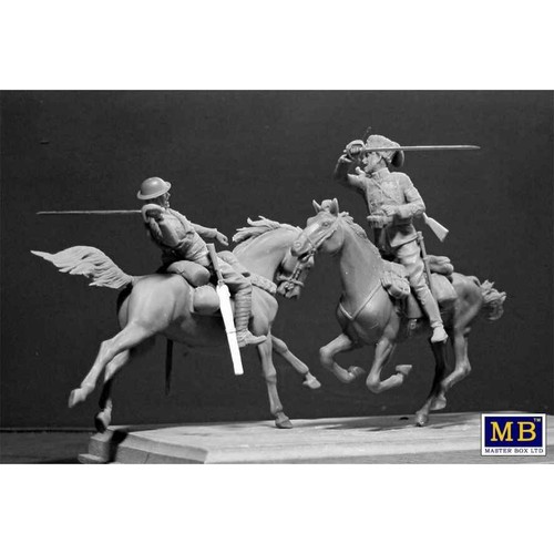 MASTER BOX MB35184 Scale Figure Kit 1:35 British and German Cavalrymen, WWI era - Picture 7 of 8