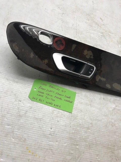 04+ BENTLEY CONTINENTAL GT LEFT RIGHT DOOR PANEL WOOD GRAIN TRIM INSERTS