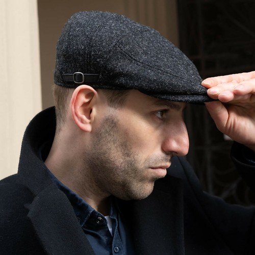 Sterkowski ABERDEEN Harris Tweed Schiebermütze Elegant Vintage Retro Flat Cap - Picture 18 of 20