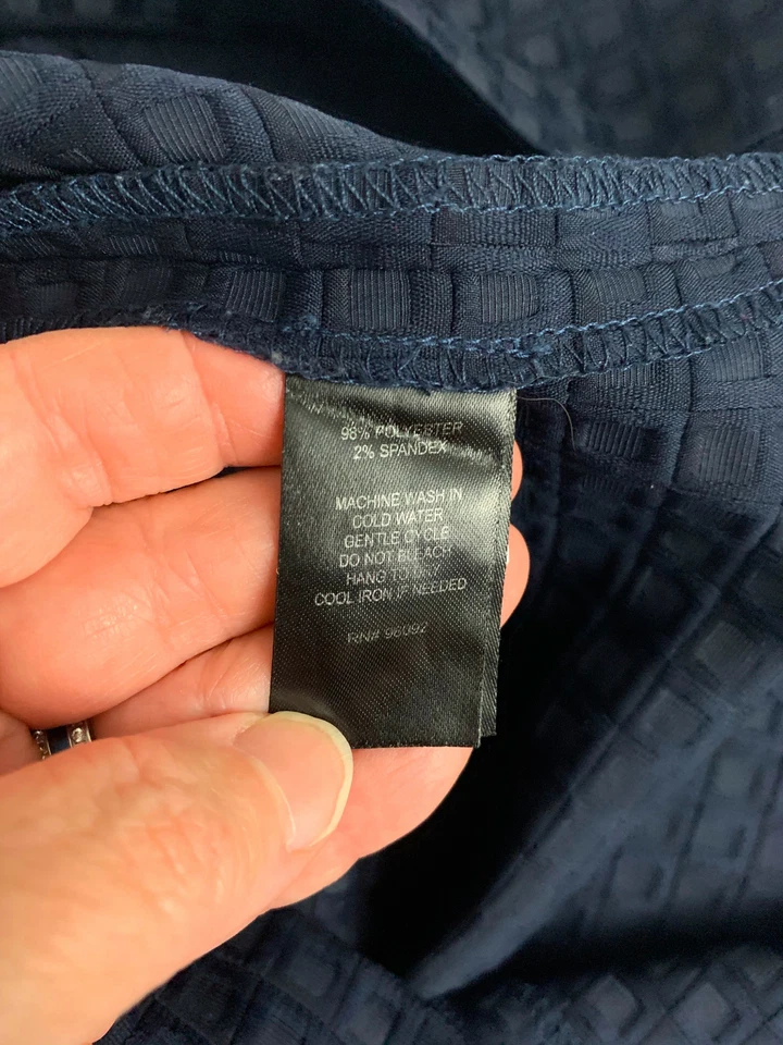 KATHERINE BARCLAY Montreal Navy blue textured skirt US 8 - Изображение 4 из 4