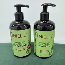 Mielle Organics Rosemary Mint Strengthening Shampoo and Conditioner 12 Ounces