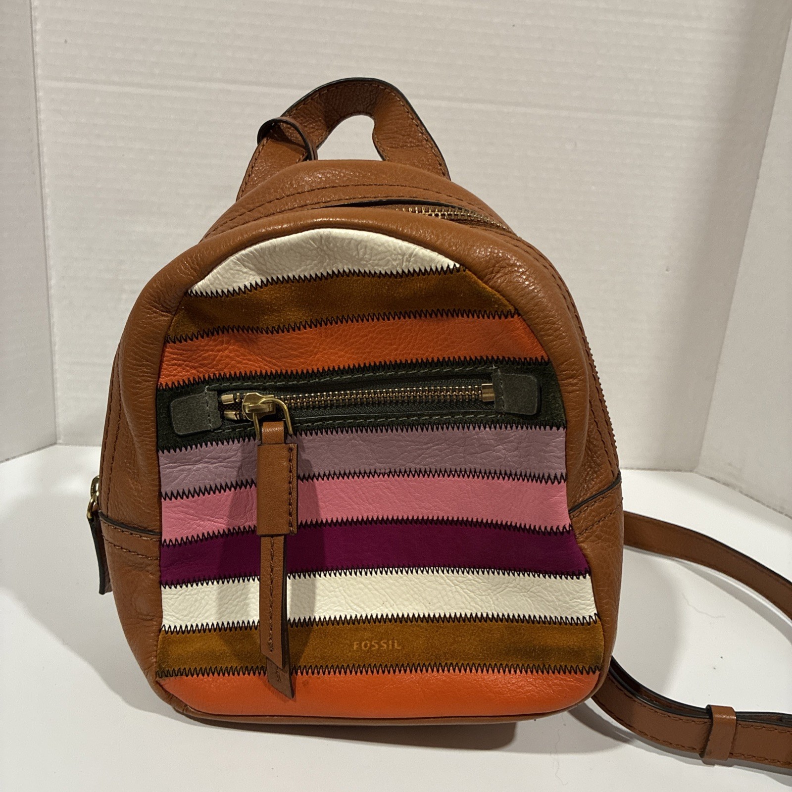 Fossil Megan Patchwork Mini Leather Backpack - image 1