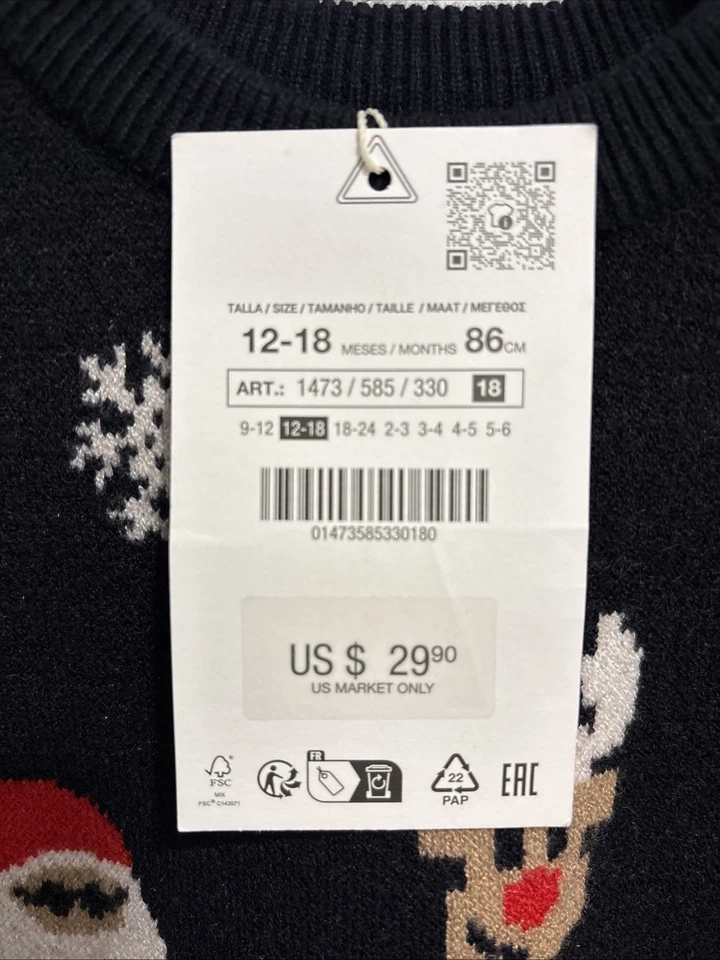 Suéter de Natal infantil Zara de 18 a 24 meses - Imagem 3 de 3