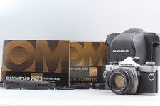 w/ Case Almost Unused Olympus OM-1 MD SLR Film Camera F Zuiko 50mm f1.8 JAPAN