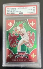 2019 Panini Chronicles - Crusade Mike Trout #8 Green Prizm /50