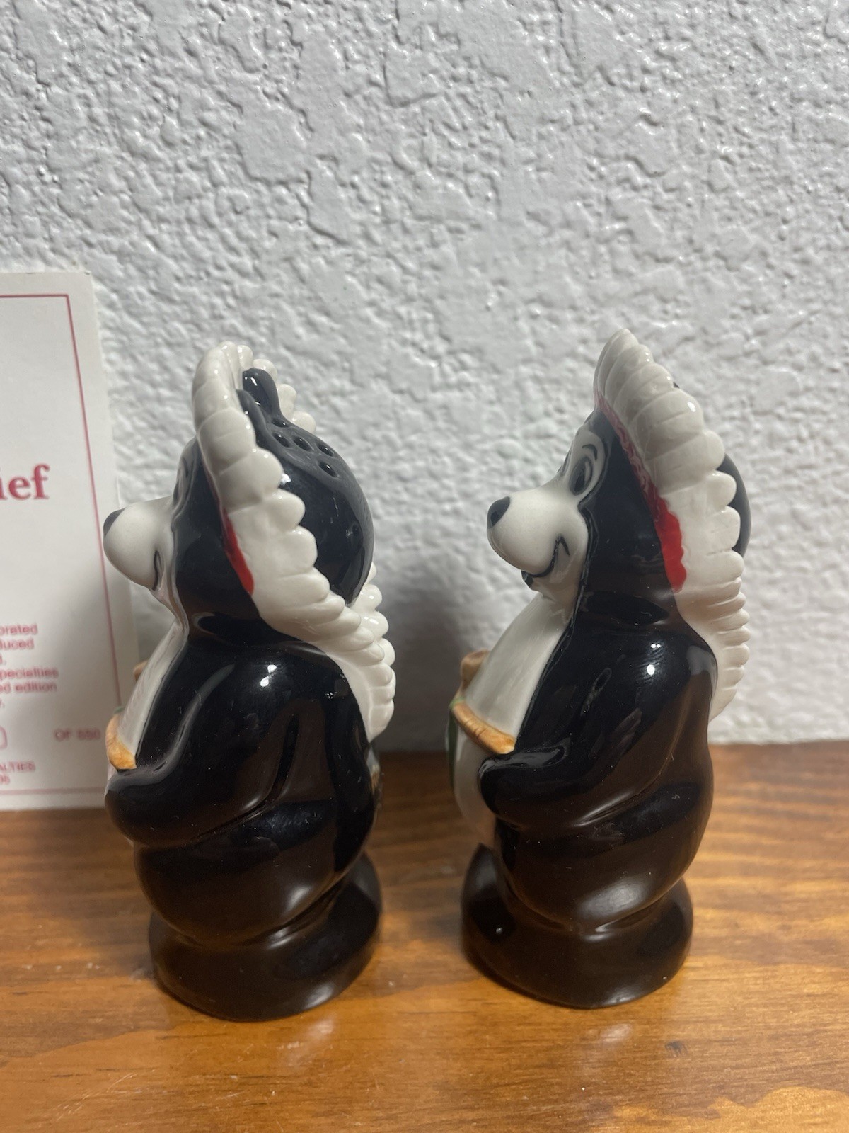 Hamms Beer Indian Chief Salt And Pepper Shaker Special Light Set With Card #10