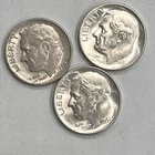 1951 Silver Roosevelt 90% Dimes 1960  Lot Of 3 U.S Mint