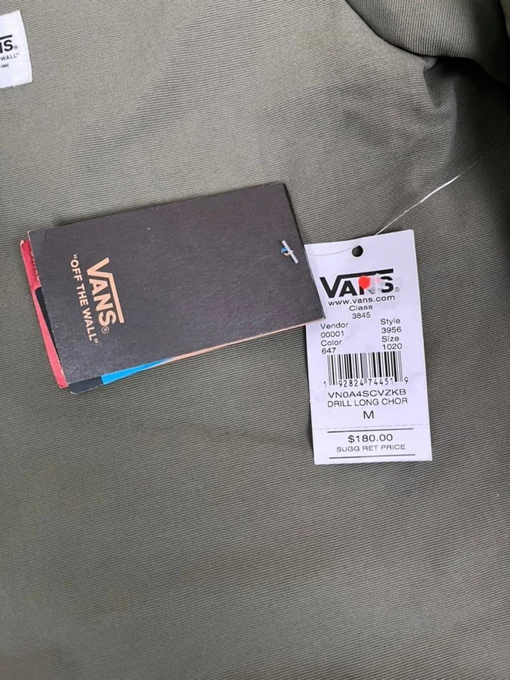 NWT VANS Women’s Drill Chore Long Coat Corduroy Collar Hooded Jacket Size Medium - Image 2 of 4