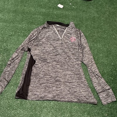 Texas A&M Aggies Space Dye 1/4 Zip Long Sleeve Pullover Gray/Black