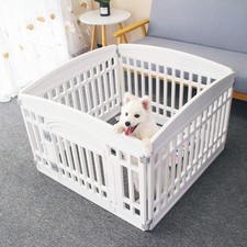 Pet Playpen Gate for Dogs Heavy Plastic Pen Small Pets Folding Cage 4 Panels