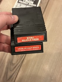 Tron Maze A Tron & Tron Deadly Discs Mattel Intellivision CIB w/ Overlays w/ Box