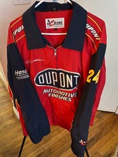 Vintage Jeff Gordon Dupoint NASCAR Racing Jacket Flames Red M Chase Authentics