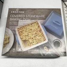 Crofton Covered Stoneware Baking Dish Blue Le Crueset Dupe New in Box