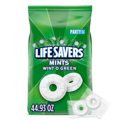 LIFE SAVERS Mints, Bulk Hard Candy Wint-O-Green Breath Mints, 44.93 oz Party Siz