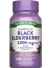 Nature's Truth Black Elderberry Capsules 2,000 mg Super Concentrated 100 caps