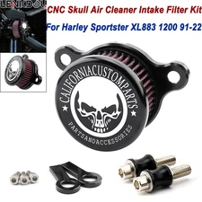 Skull Air Cleaner Intake Filters For Harley Sportster XL883 XL1200 Custom 91-22