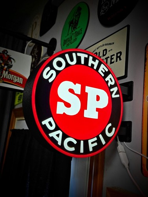 #ad Southern Pacific Railroad LED Lightbox Sign – Wall Mounted And Double Sided $59.99