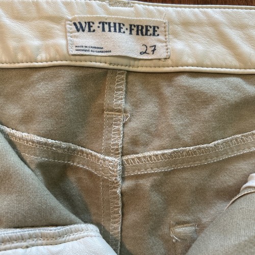 Damen 27, Y2K We The Free Wynne Vegan Creme Pleather Minirock Silber Knöpfe - Bild 6 von 7