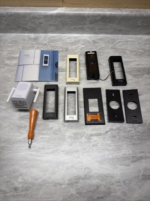 Ring Pro 2 Doorbell Wired, Nickel Black faceplates, angle mounting plate Chime