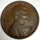 1931-D Lincoln Wheat Cent Penny Fine Details Condition 1c US Coin - 3564
