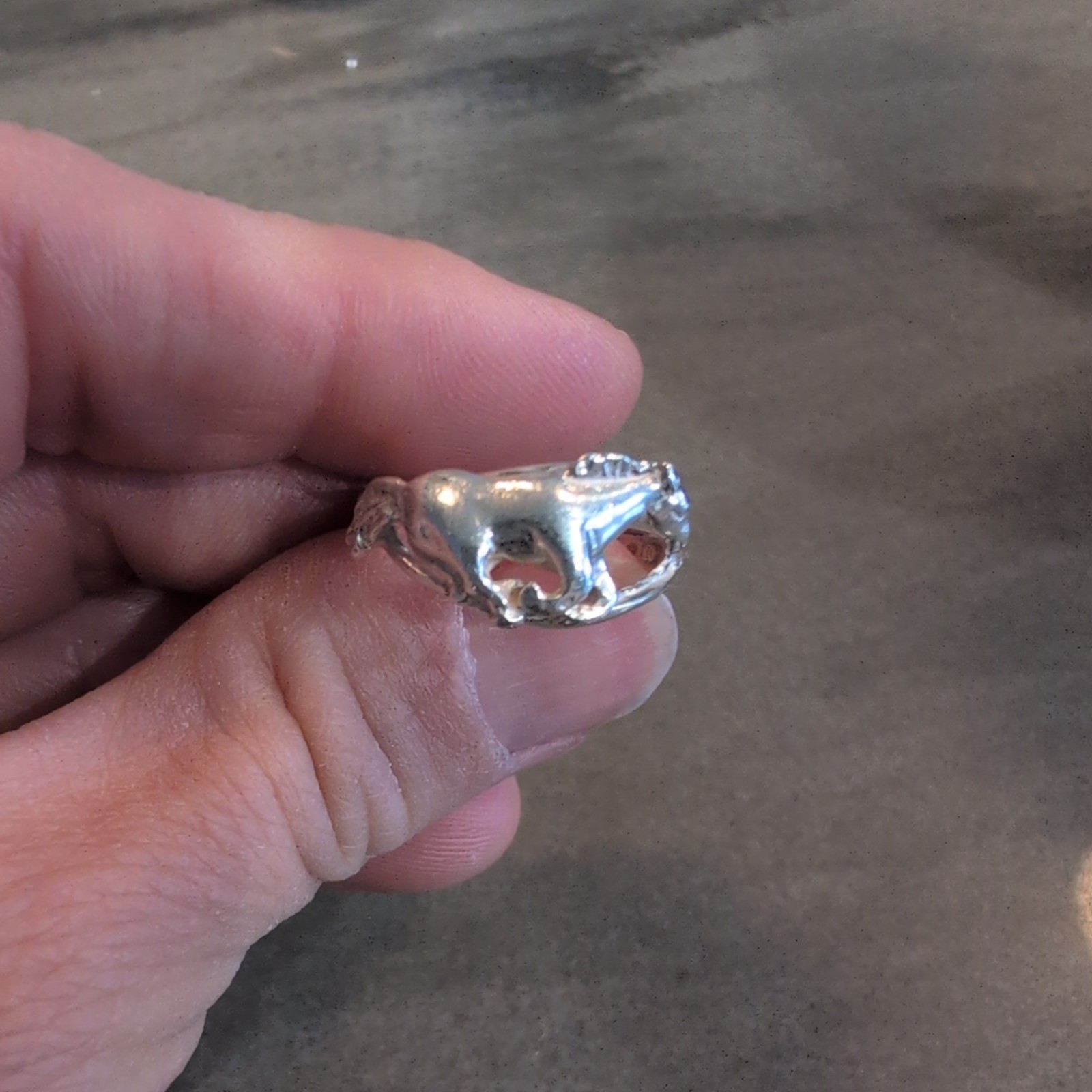 solid 925 silver ford mustang ring handcrafted fo… - image 1