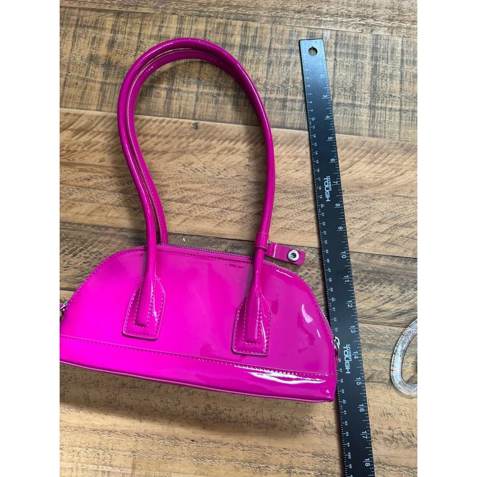 Zara Pink Patent Leather Dome Shoulder Bag Y2K Style - Image 4 of 4