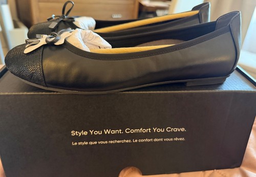 NEW IN BOX Vionic Minna leather ballet flats, 9.5 wide black